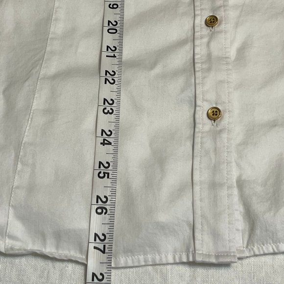 Talbots Women's Top Button Down Shirt White Long Sleeve Size 20 Gold Button - Picture 8 of 8